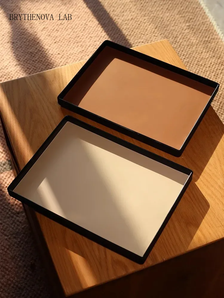 Lighting Home Decor Products - Ahunderjiaz-Light Luxury Leather Rectangle Storage Tray,