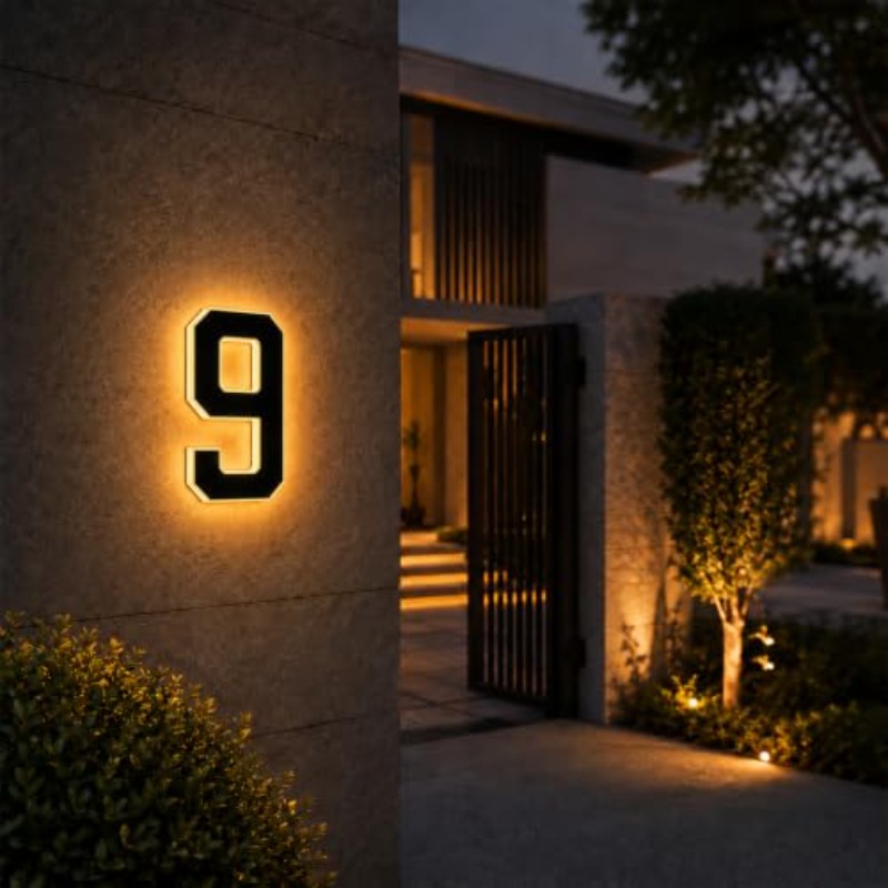 Decor Lighting Address - Solar Powered LED House Number Light
