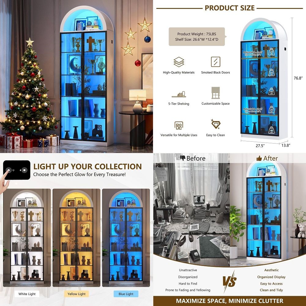 Lighting & Home Decor Studio Photos - Display Cabinet with Doors and Adjustable