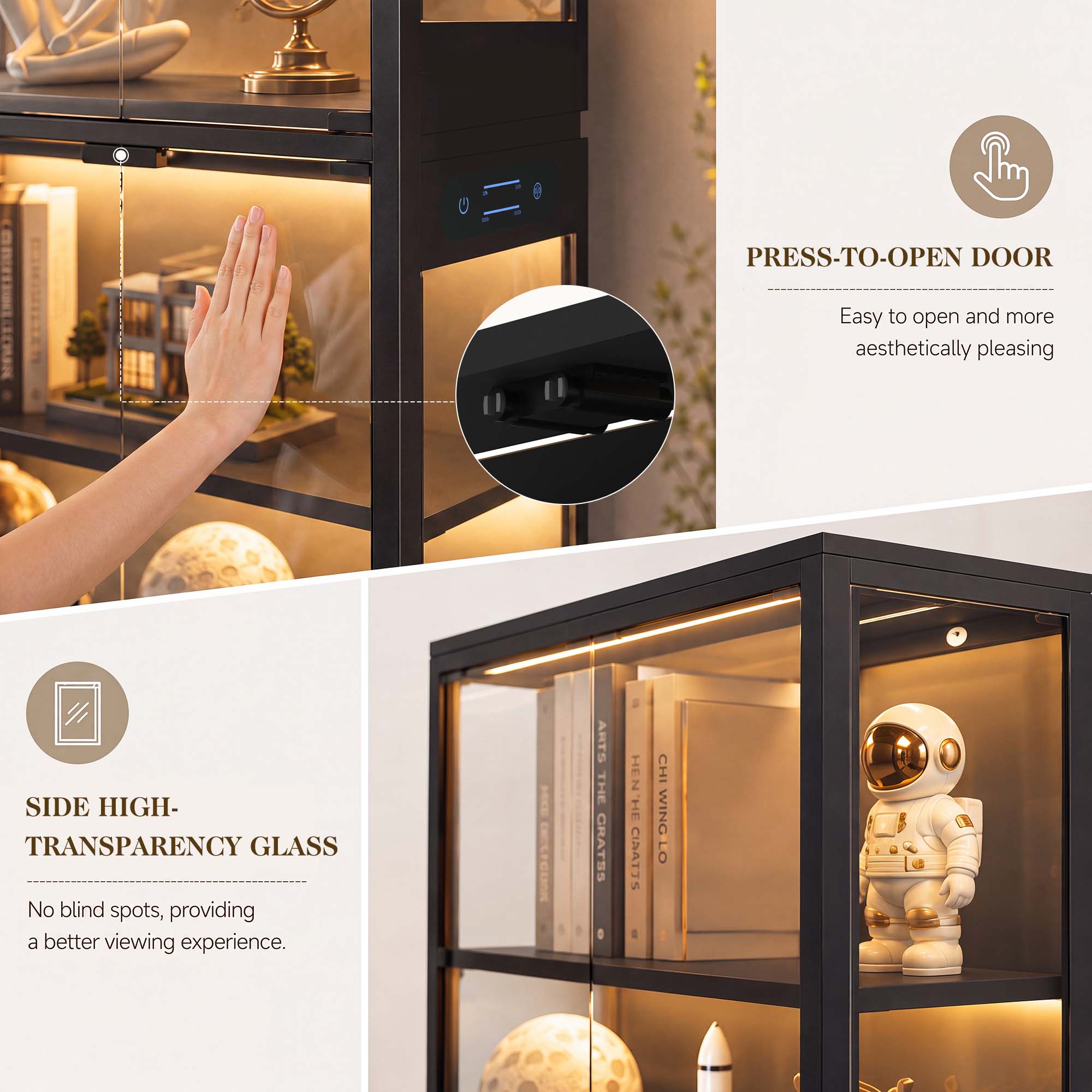TCGBKAF 5‑Tier Display Cabinet - Lighting & Home Decor Studio Photos recension och pris