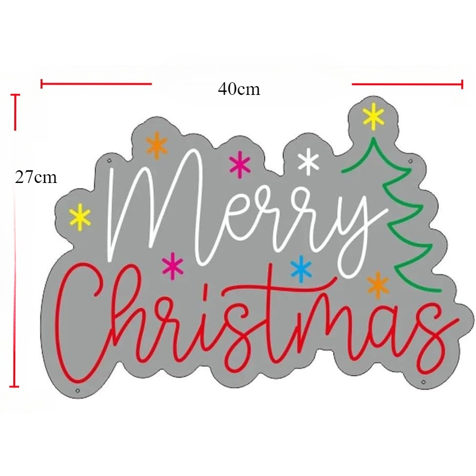 Merry Christmas Neon Sign with - Wall Decor Lighting Tree recension och pris