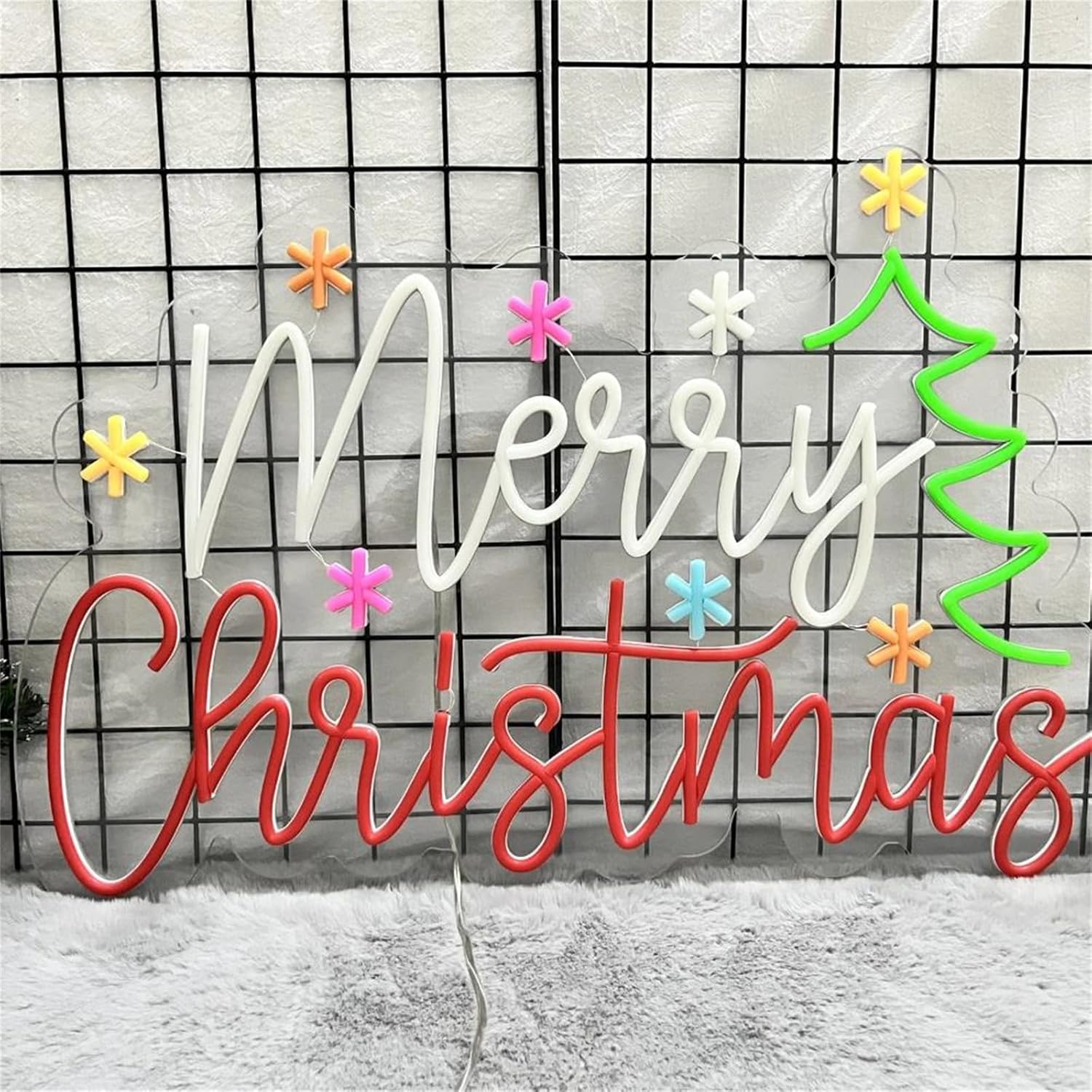 Merry Christmas Neon Sign with - Wall Decor Lighting Tree recension och pris