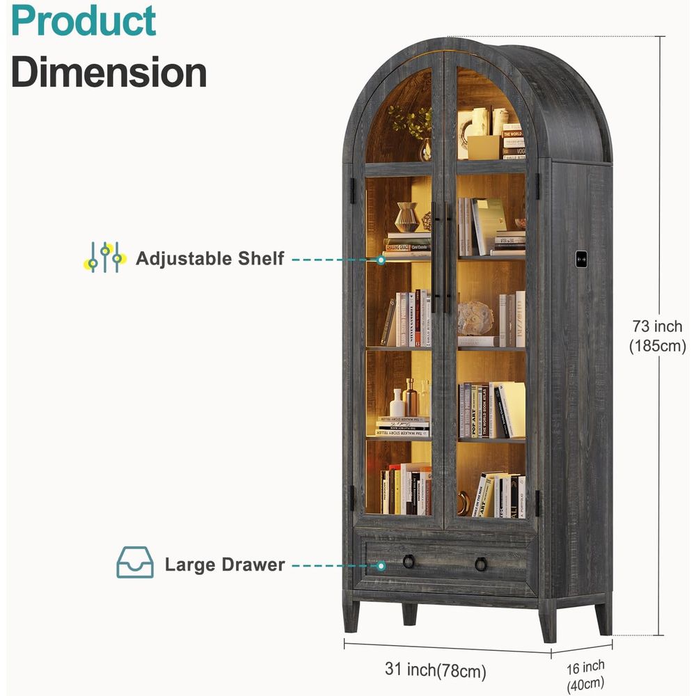 73 Arched Glass Display Cabine - Lighting & Home Decor Studio Photos recension och pris