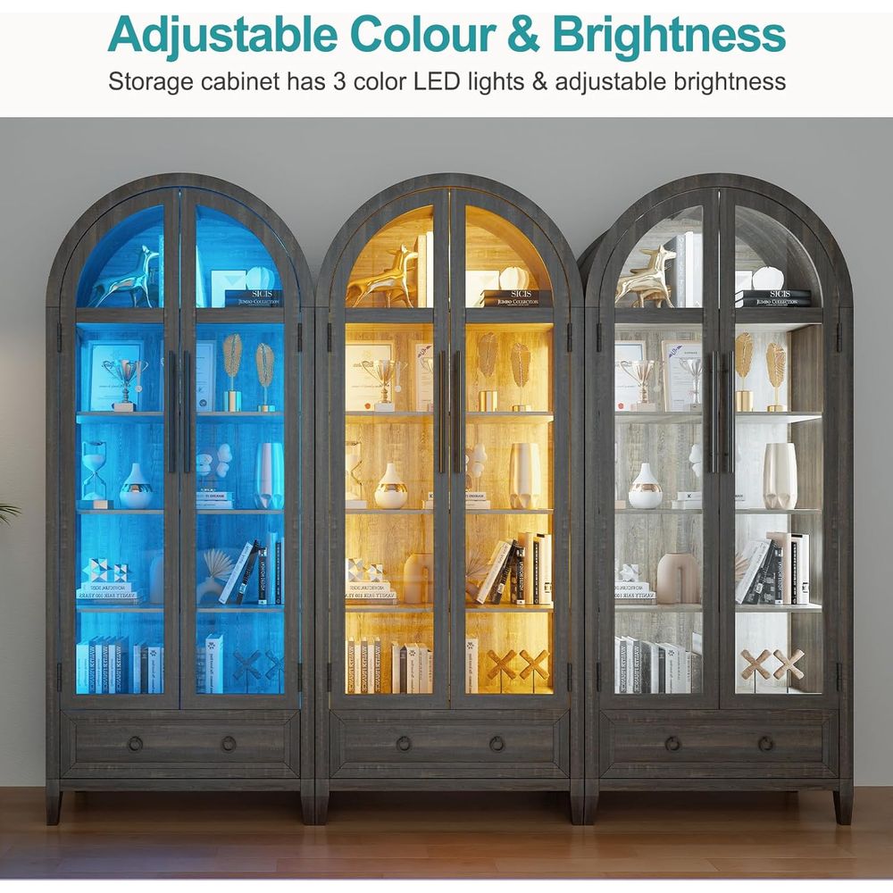 73 Arched Glass Display Cabine - Lighting & Home Decor Studio Photos recension och pris