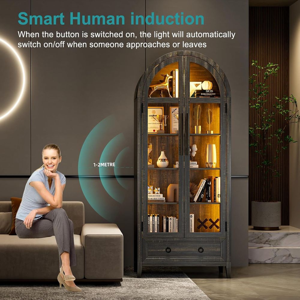 73 Arched Glass Display Cabine - Lighting & Home Decor Studio Photos recension och pris