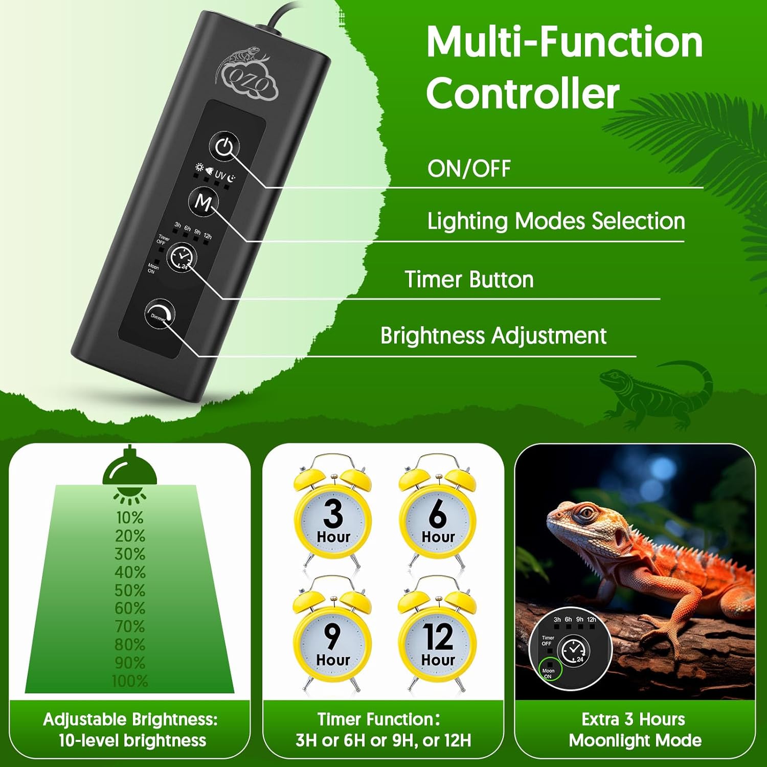 24W LED UVA UVB Reptile Lamp w - Gecko Lighting & Decor recension och pris