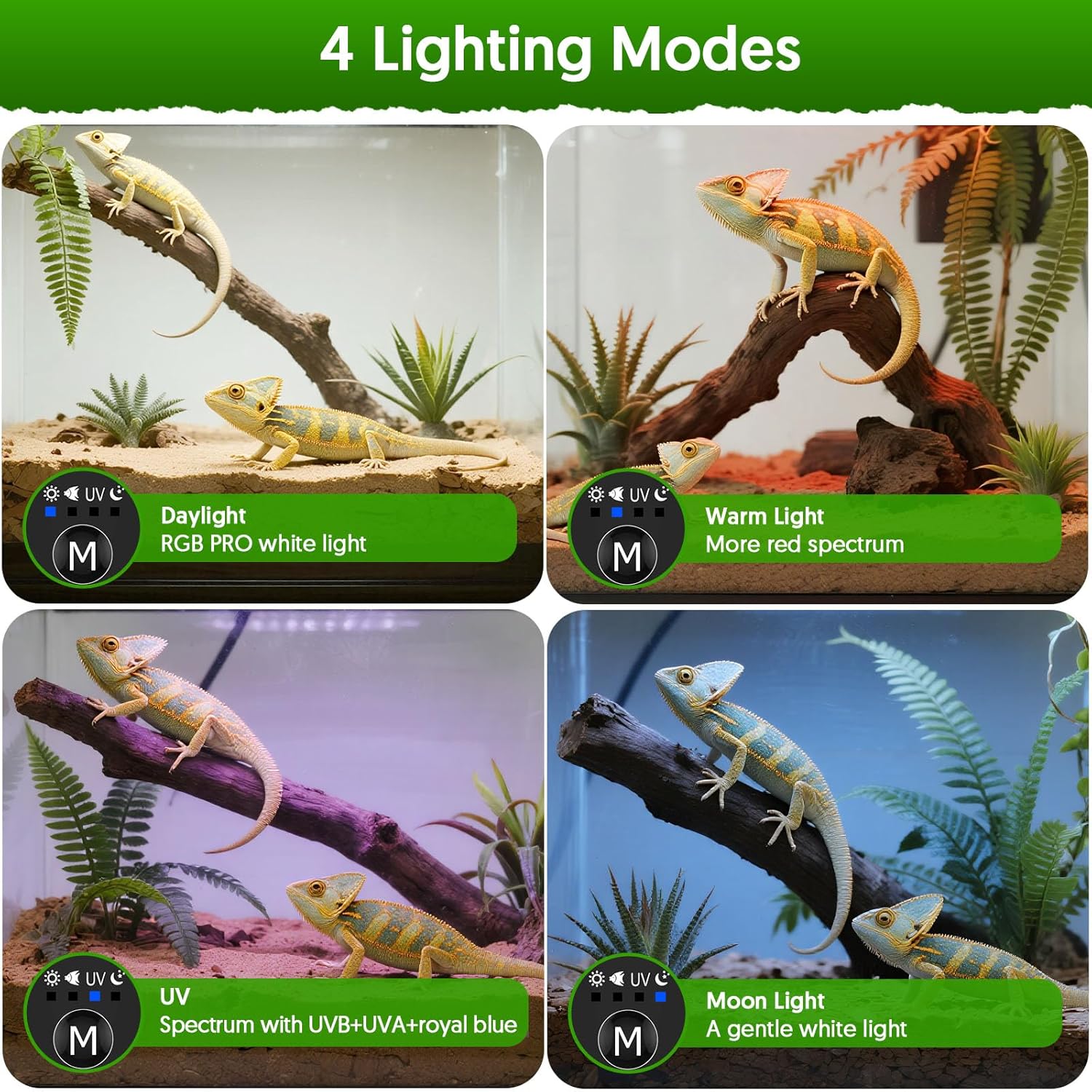24W LED UVA UVB Reptile Lamp w - Gecko Lighting & Decor recension och pris