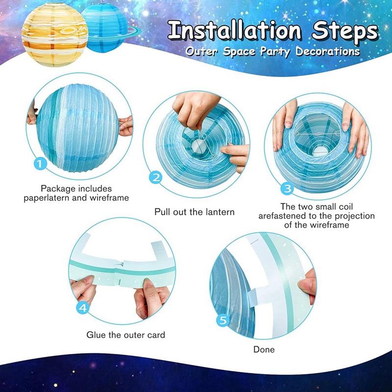 paper lantern 8Pcs Space Paper - Lantern Paper Solar recension och pris