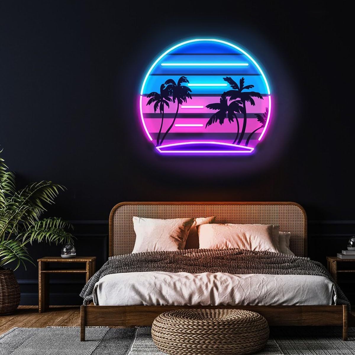 Tropical Retro Vintage Sunset  - Wall Decor Lighting Tree recension och pris