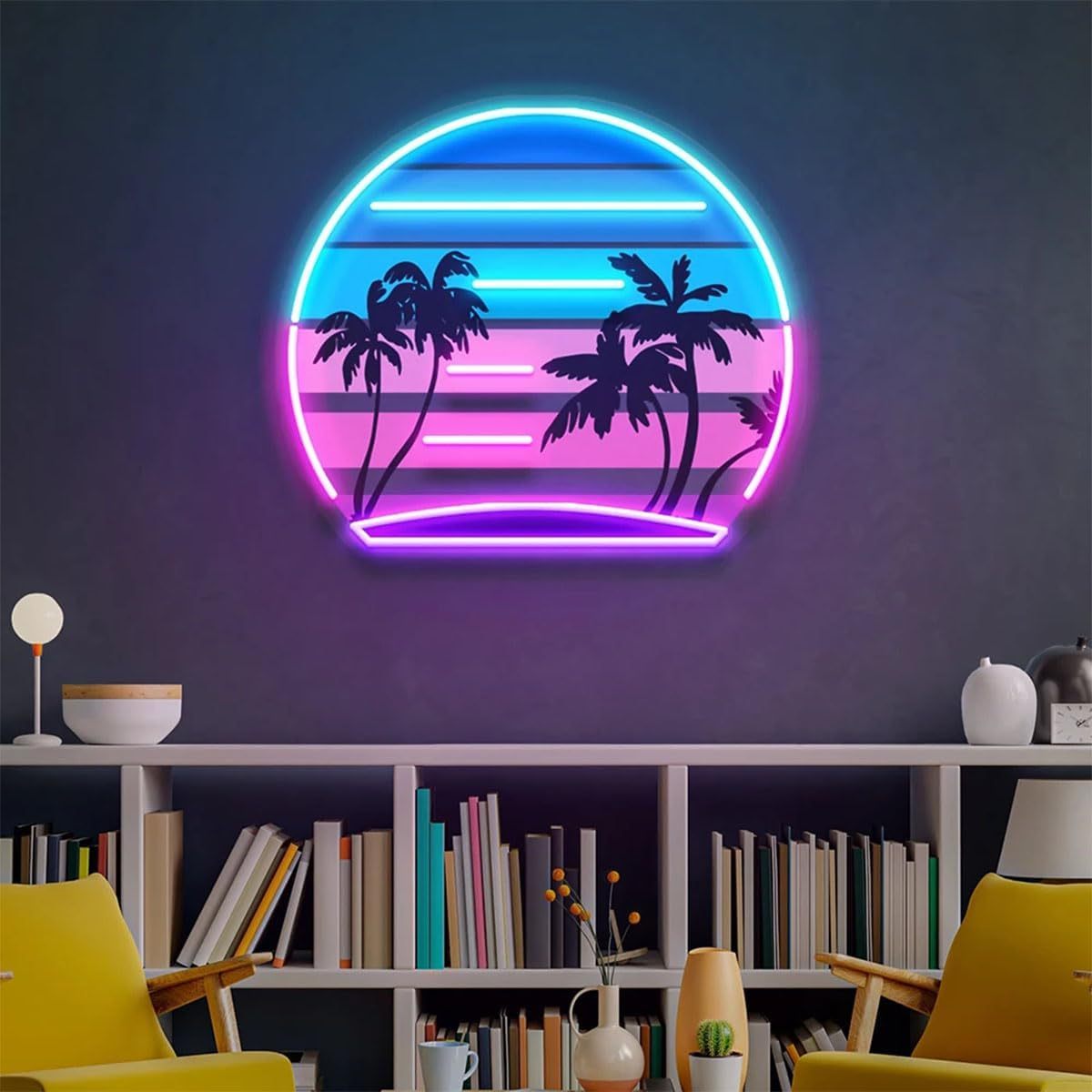 Tropical Retro Vintage Sunset  - Wall Decor Lighting Tree recension och pris