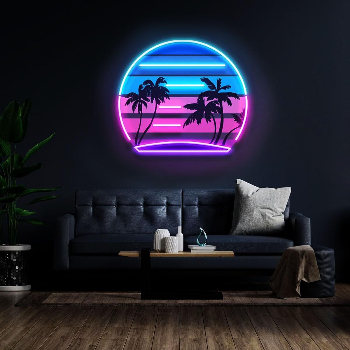 Tropical Retro Vintage Sunset  - Wall Decor Lighting Tree recension och pris