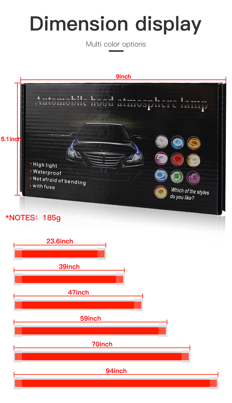 12V White Car Hood Light Strip - Ambient Led Strip recension och pris