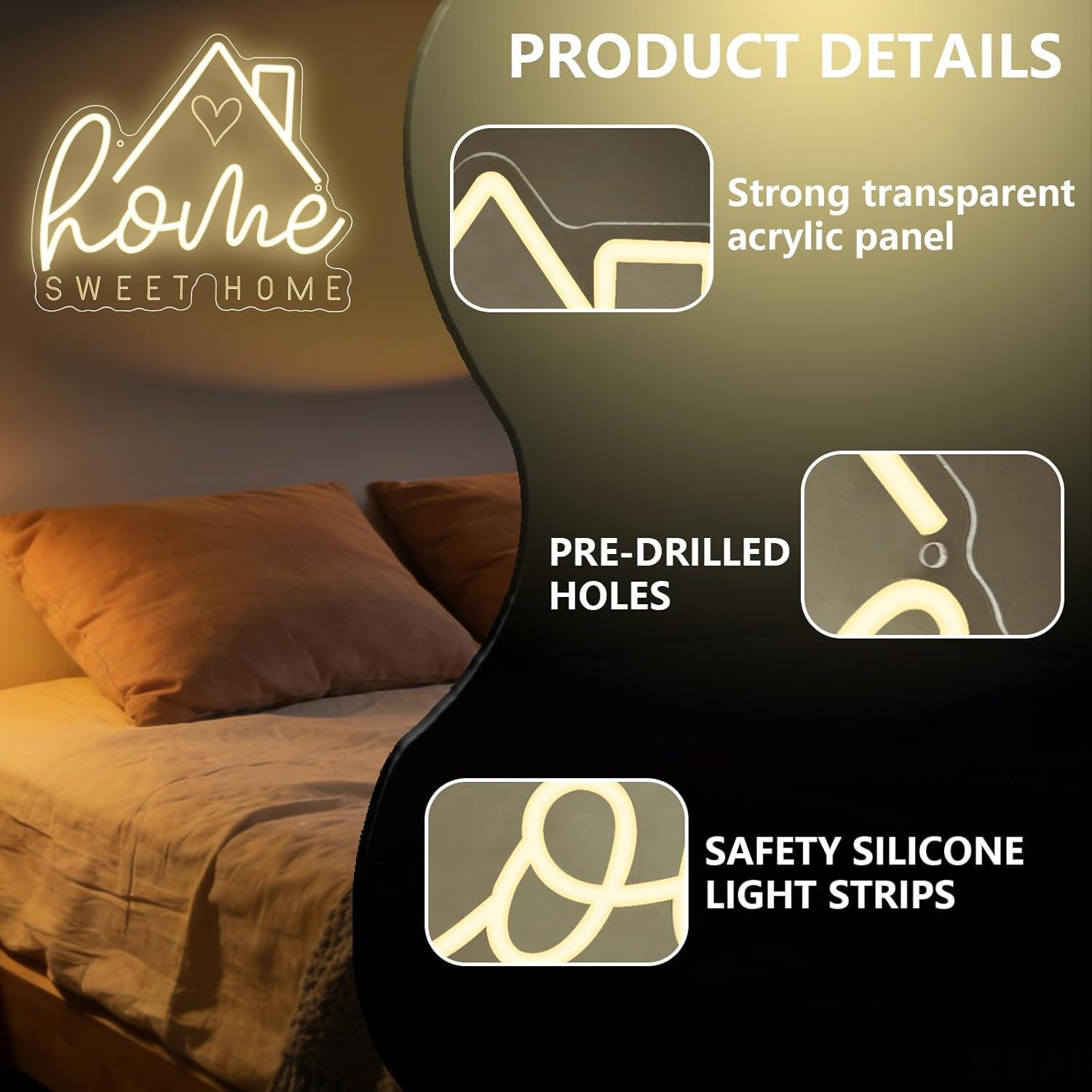 Sweet Home Neon Sign USB Dimma - Lighting Decor House recension och pris