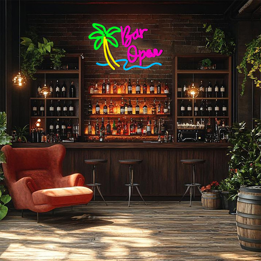 Bar Open Sign for Business, Ne - Wall Decor Lighting Tree recension och pris