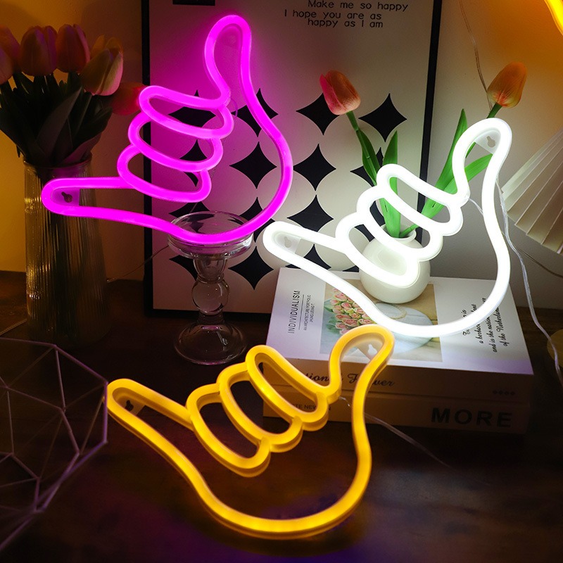 LED Neon Sign Peace Hand Win V - Ok Lighting Decor recension och pris