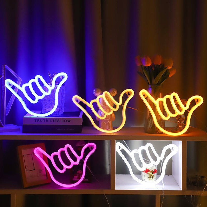 LED Neon Sign Peace Hand Win V - Ok Lighting Decor recension och pris