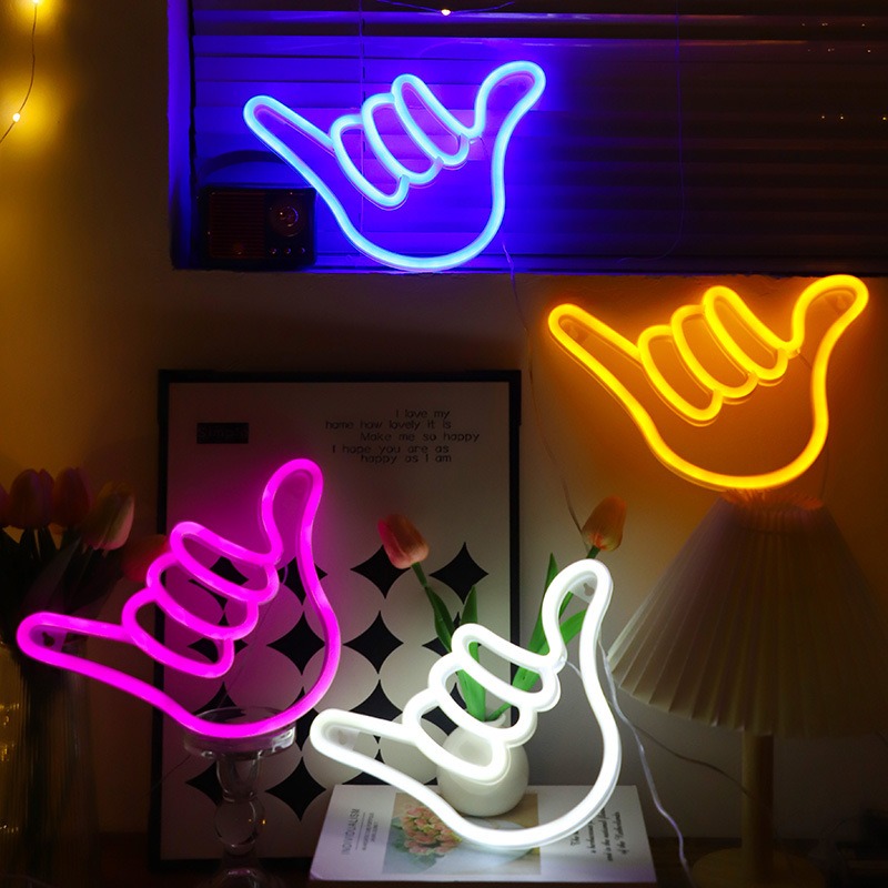 LED Neon Sign Peace Hand Win V - Ok Lighting Decor recension och pris