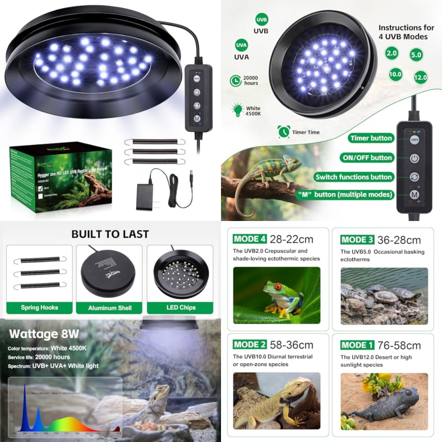 UVB Light for Reptiles with Di - Gecko Lighting & Decor recension och pris