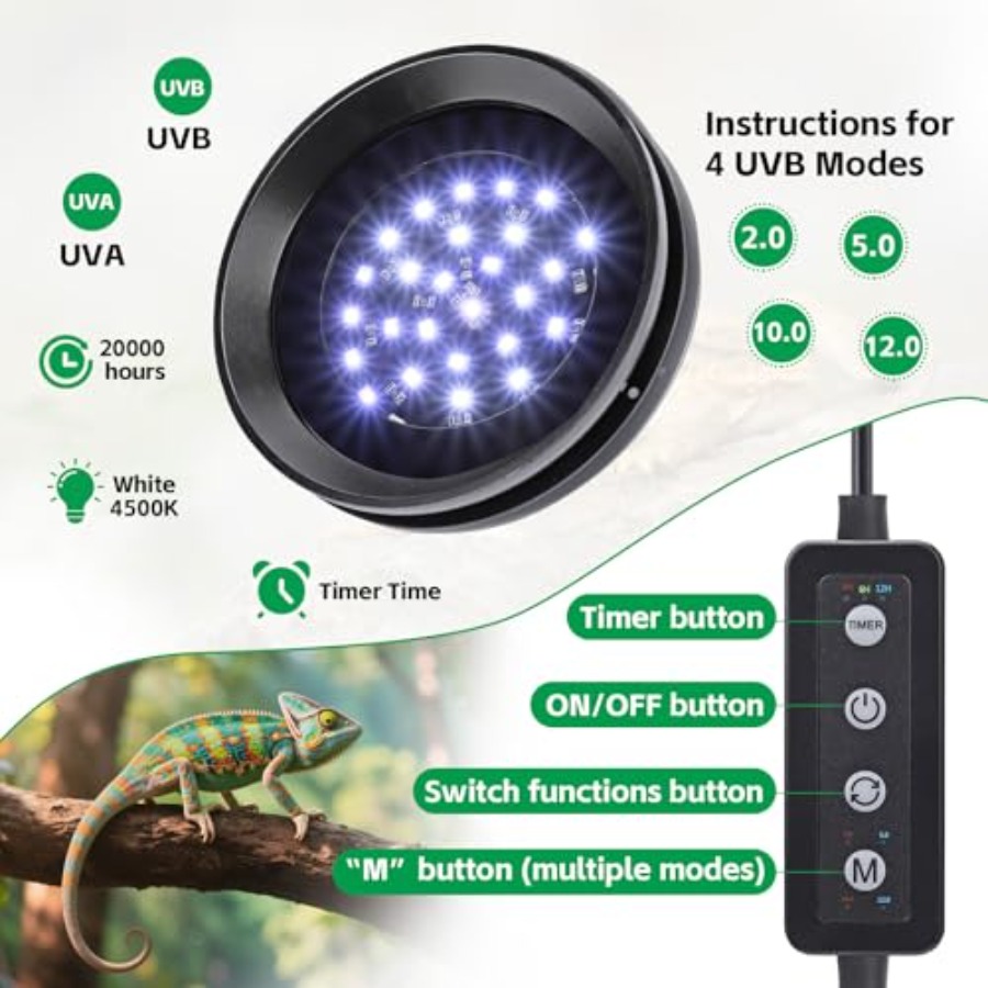 UVB Light for Reptiles with Di - Gecko Lighting & Decor recension och pris