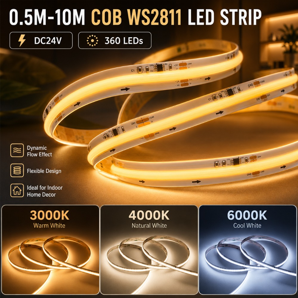 DC24V WS2811 COB LED Strip Add - Decor Lighting Address recension och pris