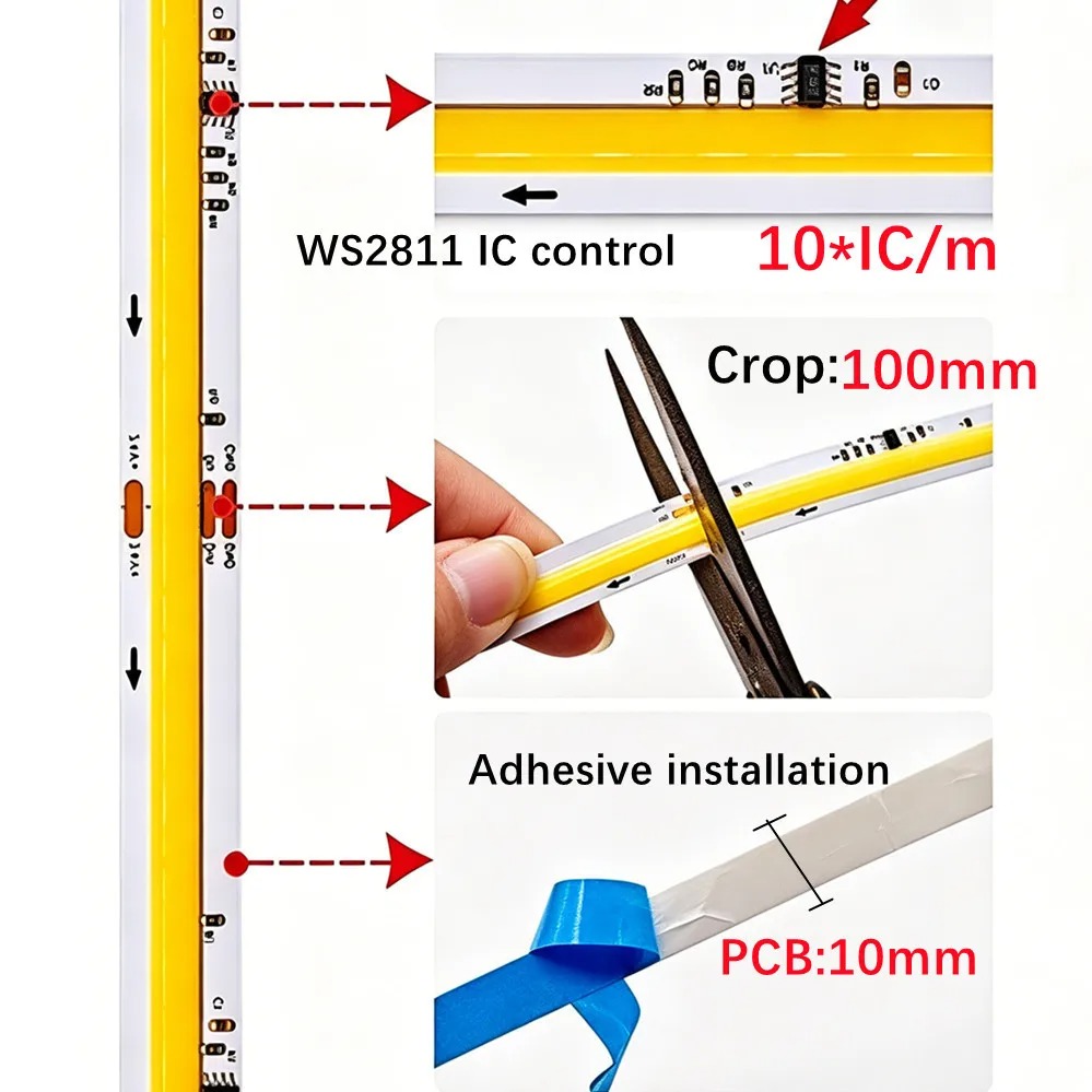 DC24V WS2811 COB LED Strip Add - Decor Lighting Address recension och pris