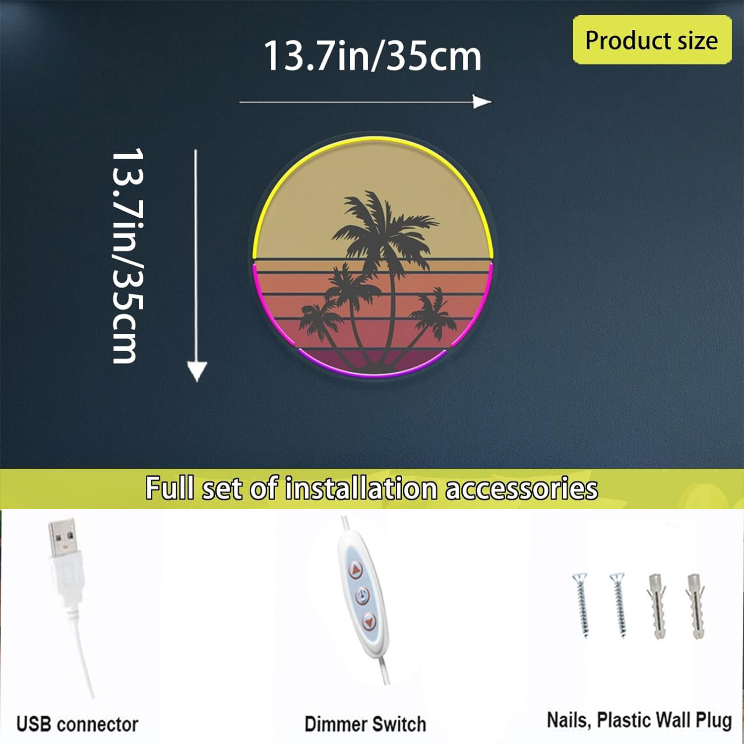 Sunset neon light suitable for - Wall Decor Lighting Tree recension och pris