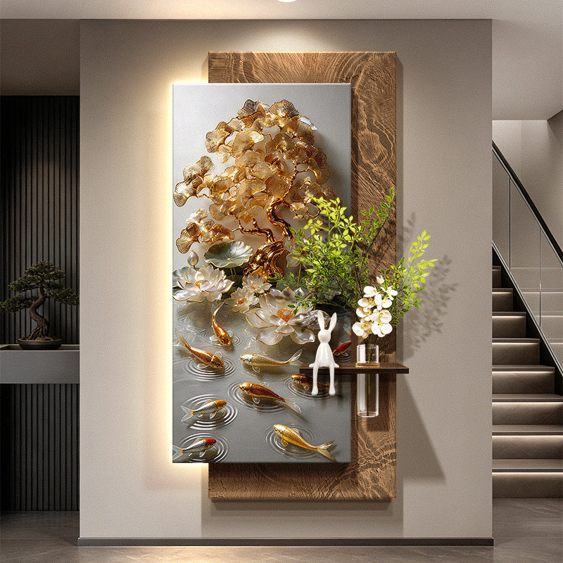 Nine Fish Gathering Wealth Pic - Wall Decor Lighting Tree recension och pris