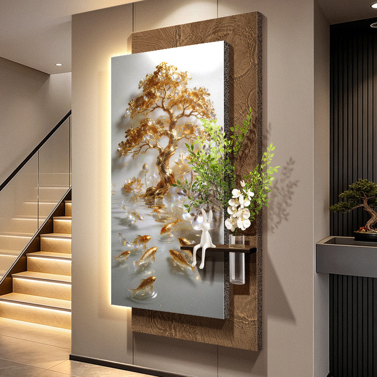 Nine Fish Gathering Wealth Pic - Wall Decor Lighting Tree recension och pris
