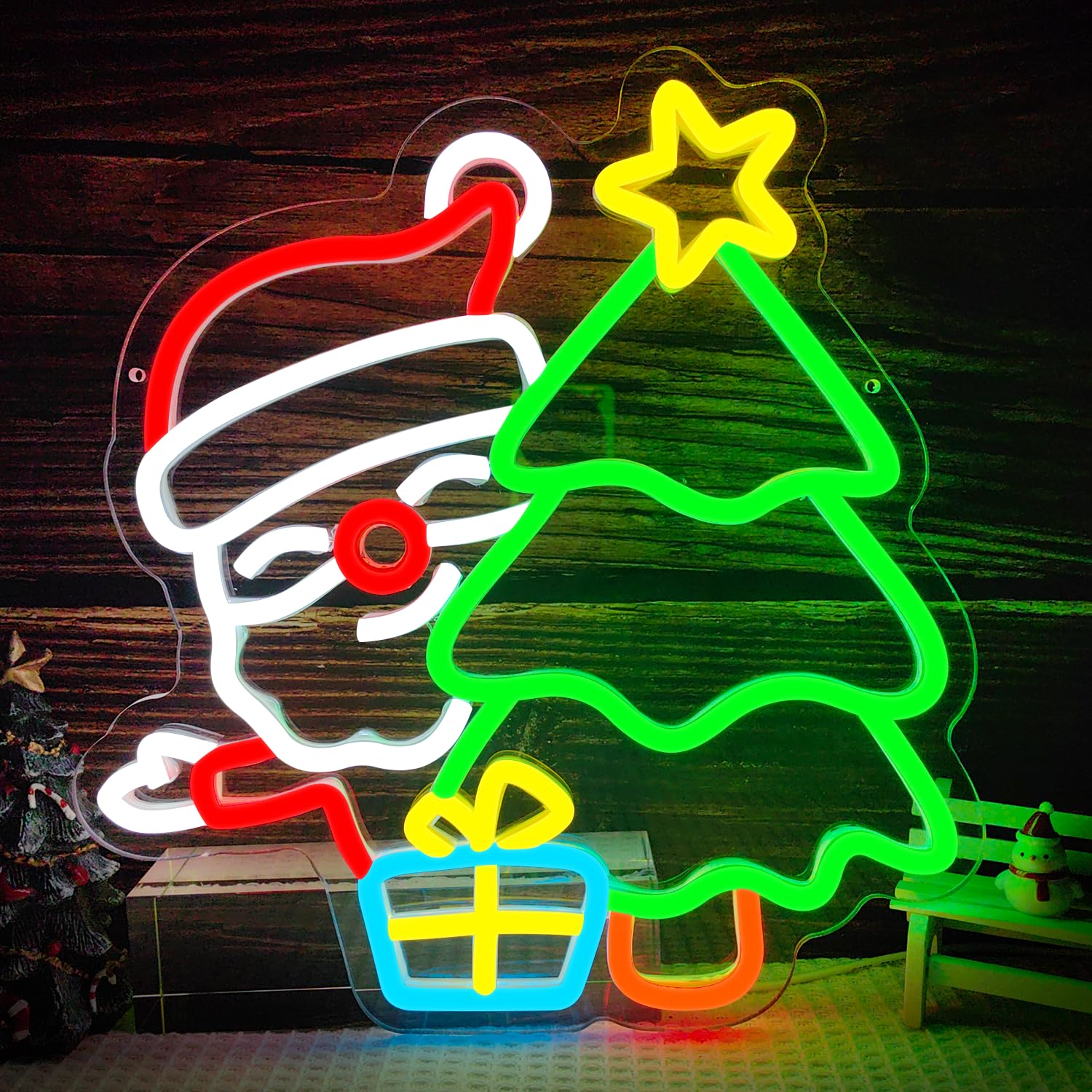 Santa Neon Sign for Wall Decor - Wall Decor Lighting Tree recension och pris
