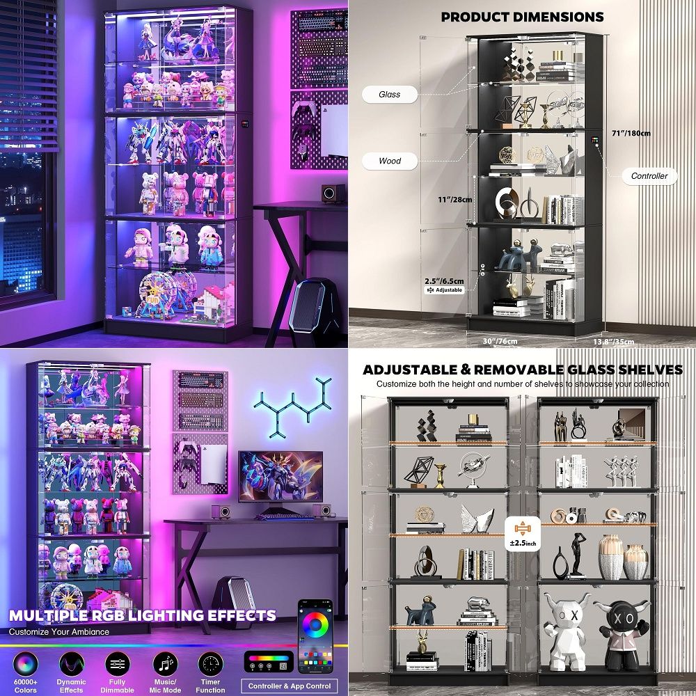 Display Cabinet with Glass Doo - Lighting & Home Decor Studio Photos recension och pris
