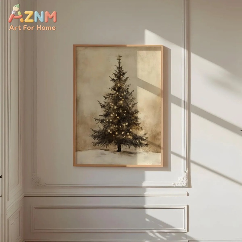 Aged Vintage Christmas Tree St - Wall Decor Lighting Tree recension och pris