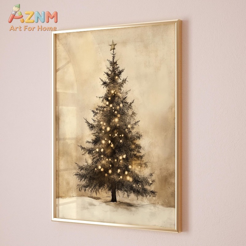 Aged Vintage Christmas Tree St - Wall Decor Lighting Tree recension och pris