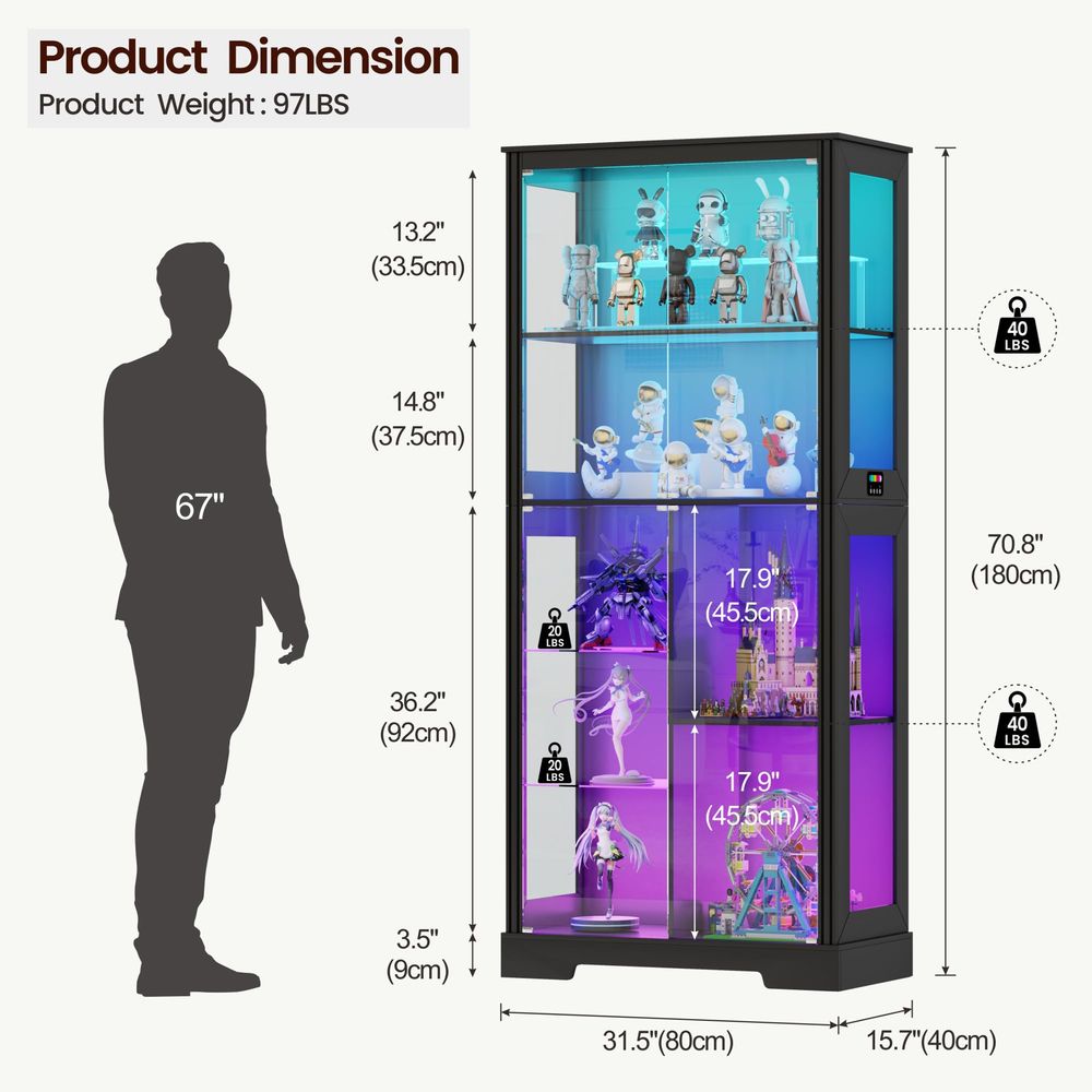 Lighted Corner Display Curio C - Lighting & Home Decor Studio Photos recension och pris