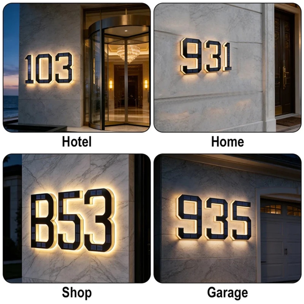 Waterproof Solar House Number  - Decor Lighting Address recension och pris