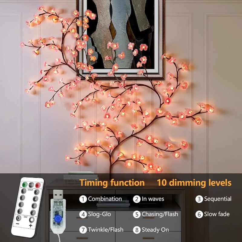 LED Cherry Blossom Tree Branch - Wall Decor Lighting Tree recension och pris