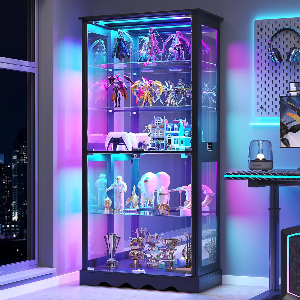 Display Cabinet with Glass Doo - Lighting & Home Decor Studio Photos recension och pris
