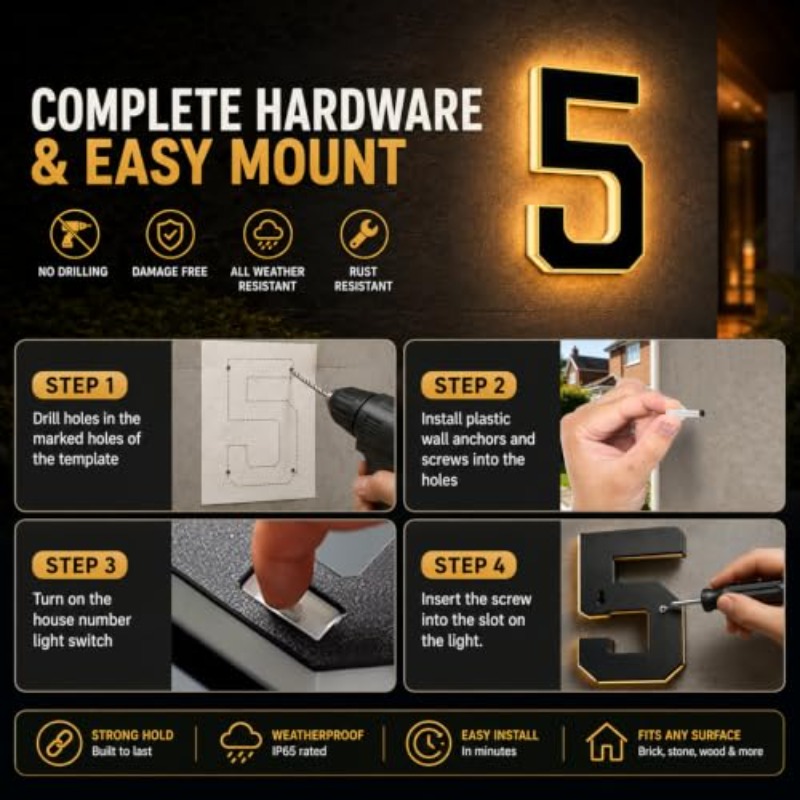 Solar Powered LED House Number - Decor Lighting Address recension och pris
