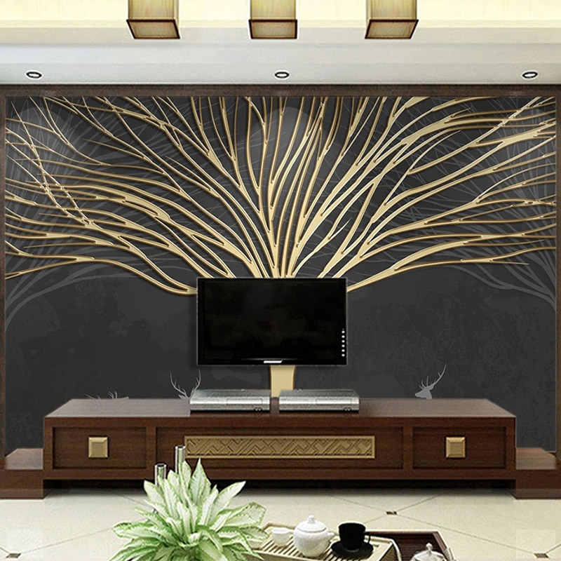 Custom Mural Wallpaper Modern  - Wall Decor Lighting Tree recension och pris