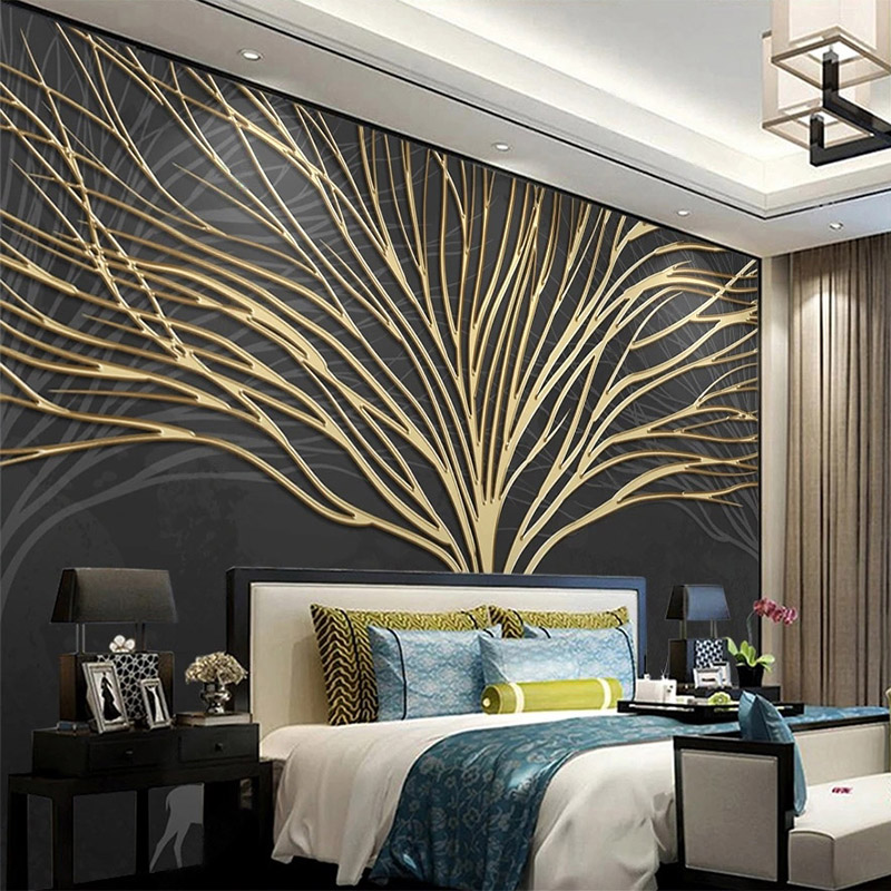 Custom Mural Wallpaper Modern  - Wall Decor Lighting Tree recension och pris