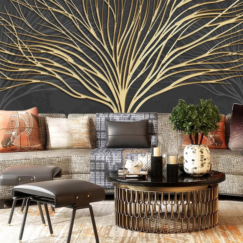 Custom Mural Wallpaper Modern  - Wall Decor Lighting Tree recension och pris