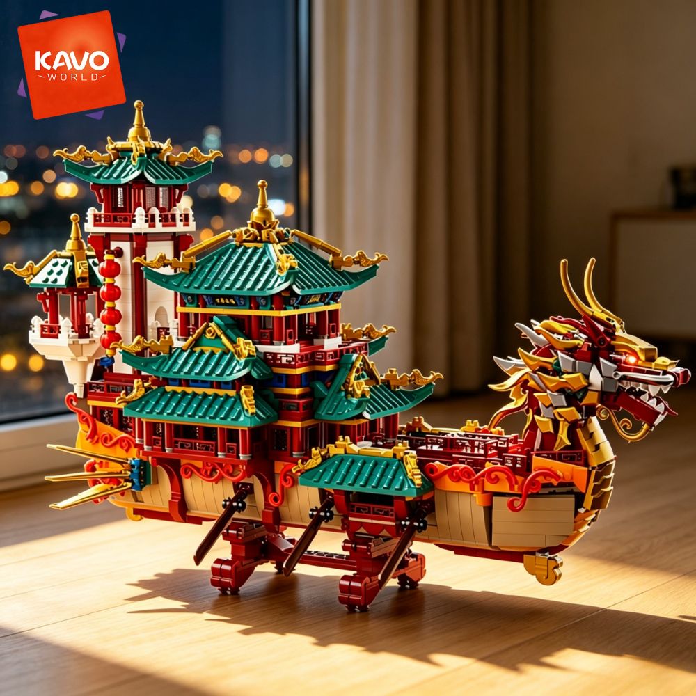 KAVOWORLD 2453pcs Dragon Boat  - Lantern Paper Solar recension och pris