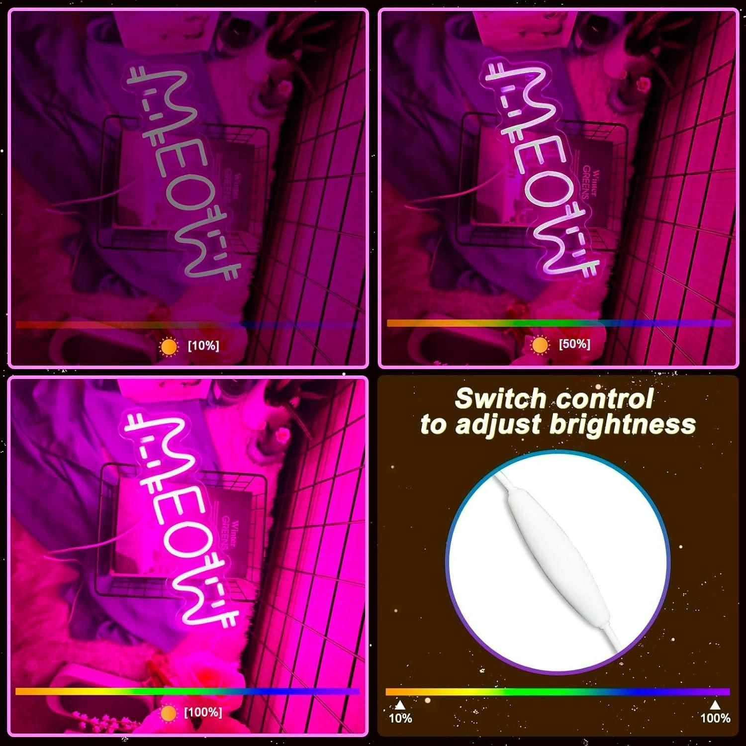 Meow Neon Sign Cat USB Powered - Lighting Decor House recension och pris