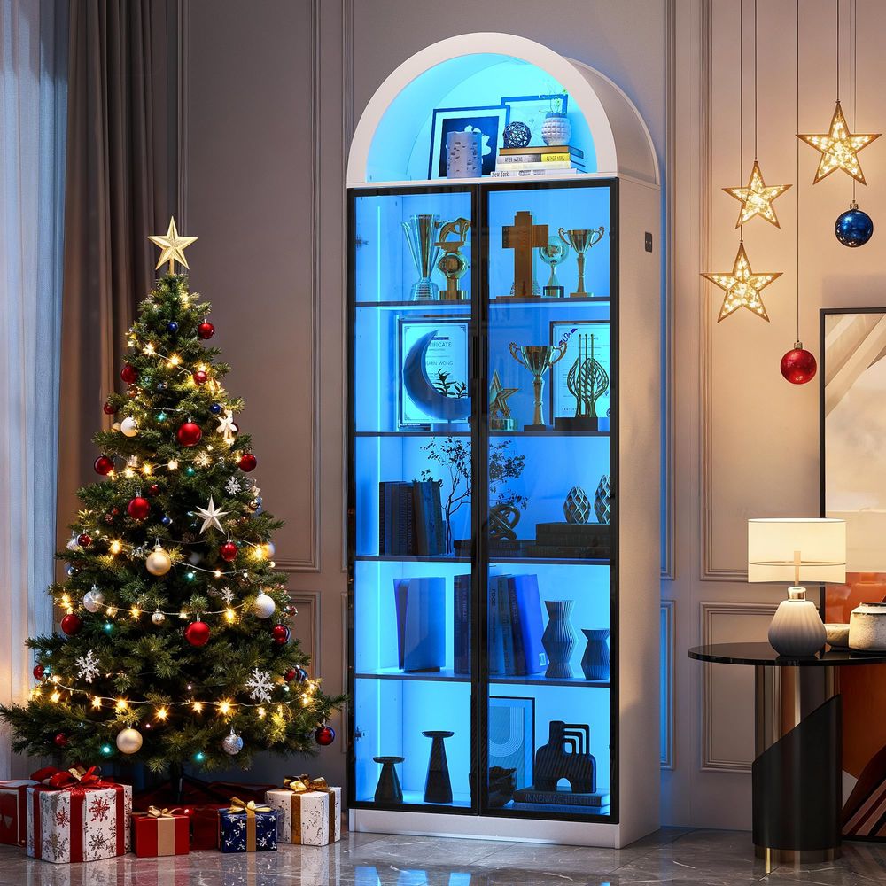 Display Cabinet with Doors and - Lighting & Home Decor Studio Photos recension och pris