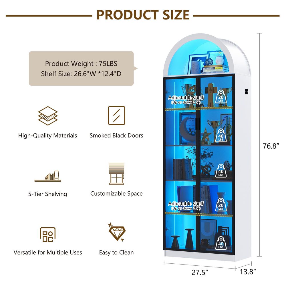 Display Cabinet with Doors and - Lighting & Home Decor Studio Photos recension och pris