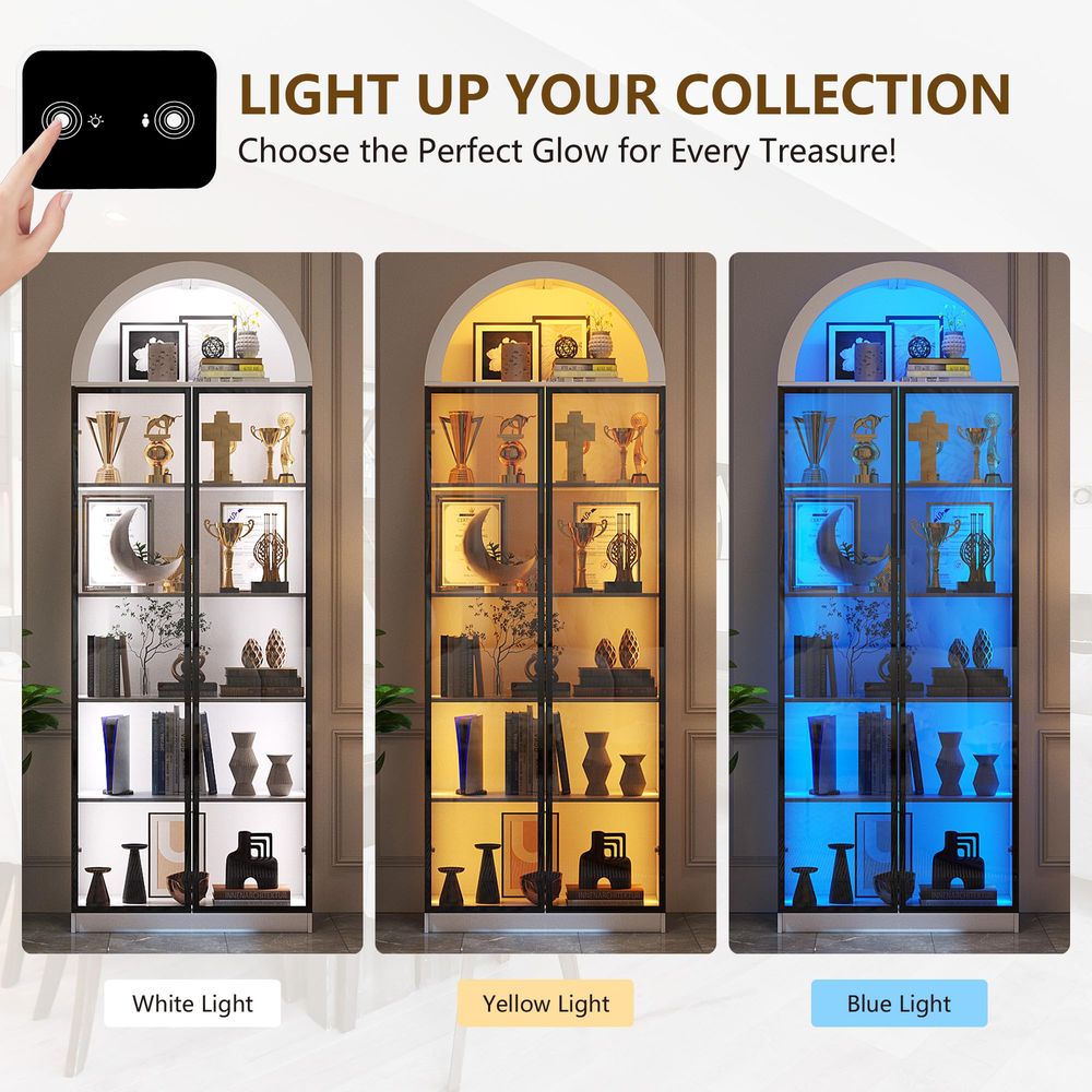 Display Cabinet with Doors and - Lighting & Home Decor Studio Photos recension och pris