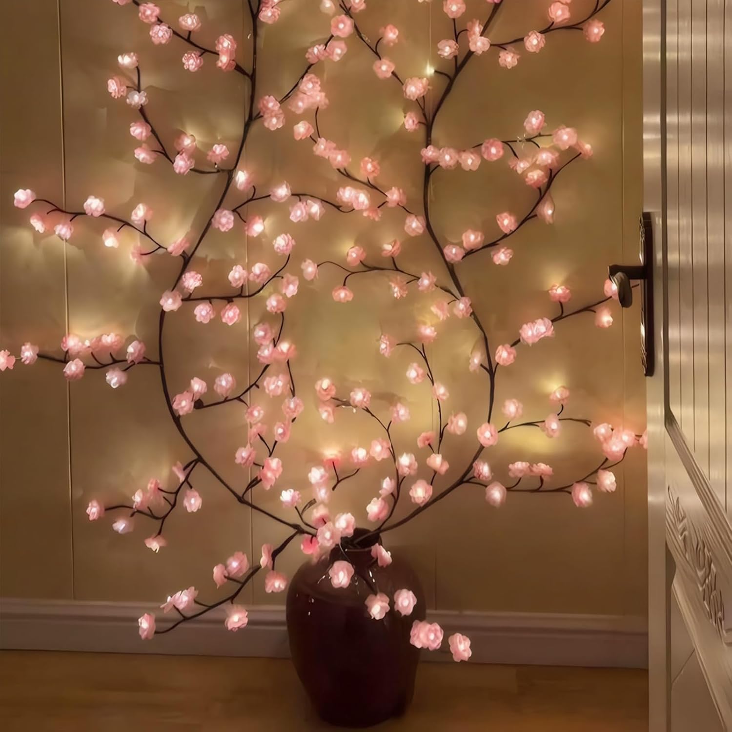 Cherry Blossom Willow Vine Twi - Wall Decor Lighting Tree recension och pris
