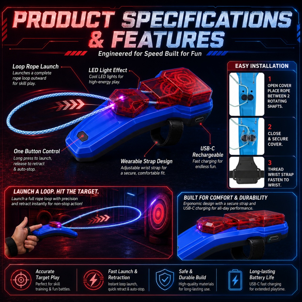Rope Launcher Spider Web Shoot - Lighting & Home Decor Studio Photos recension och pris