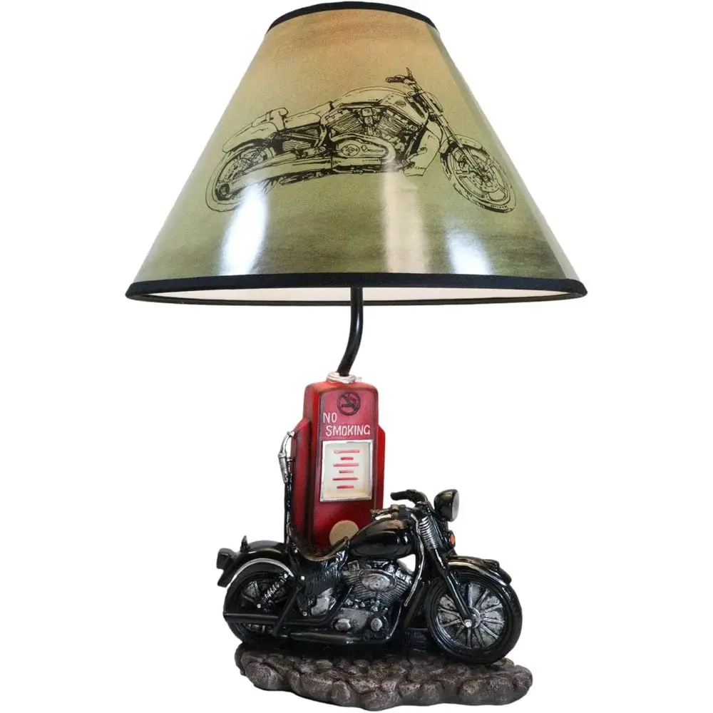 Vintage Retro Black Motorcycle - Lighting Decor For Home recension och pris
